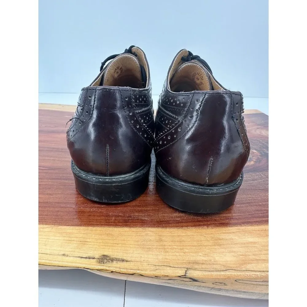 Father & Son Men's Dress Shoes Size 10D Burgundy‎ made In Czechoslovakia Oxfords